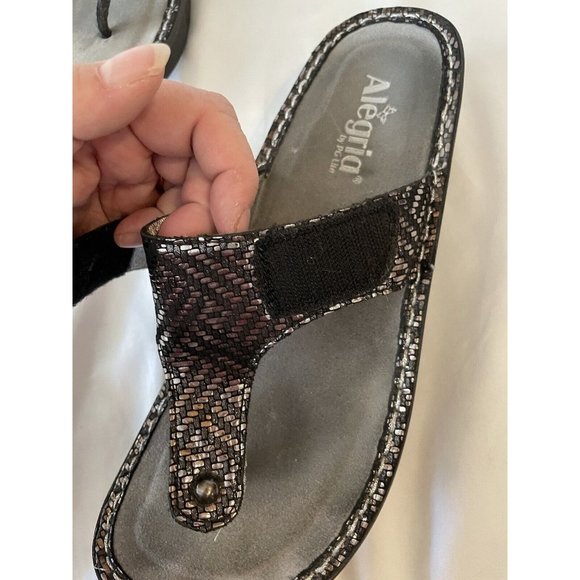 Alegria‎ Carina CAR-532 Pewter Dazzler Thong Comfort Sandals Size 41 US 9.5-10 - Picture 5 of 9